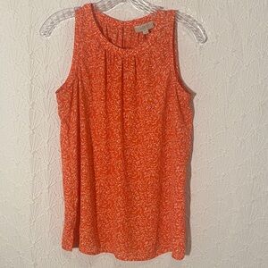 LOFT Vibrant Orange Tank Top Mystical Colorful Fancifulness Free Flowing Casual